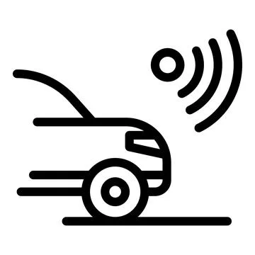Front car sensor icon outline vector. Road security Illustrazione stock