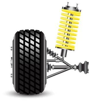 Front car suspension, frontal view. Stock Illustration
