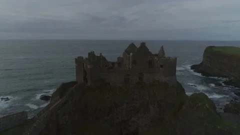 Front of the castle with ocean behind Stock Footage 205223596