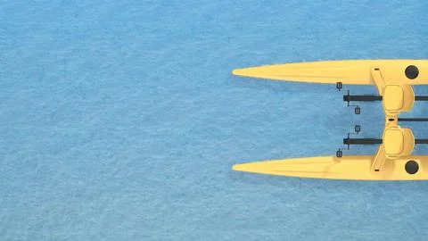 In front of the catamaran top view Illustrazione stock