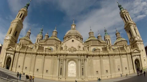 Front of the church with clouds time lapse Stock Footage 47470491