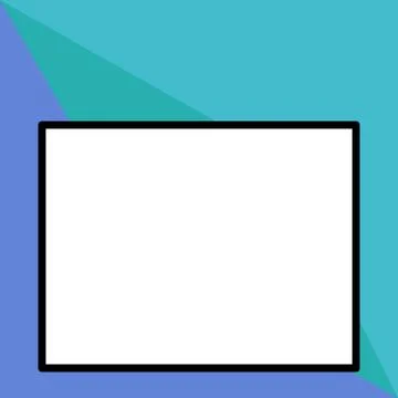 Front close up view big blank rectangle abstract geometrical background. Empty Illustrazione stock