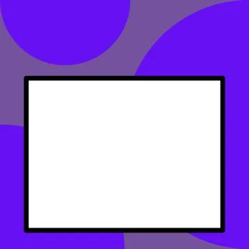 Front close up view big blank rectangle abstract geometrical background. Empty Illustrazione stock