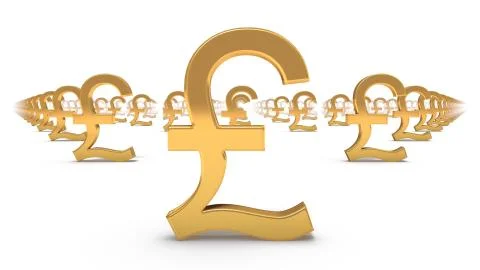 Front close-up view of endless Pound Symbols Foto stock