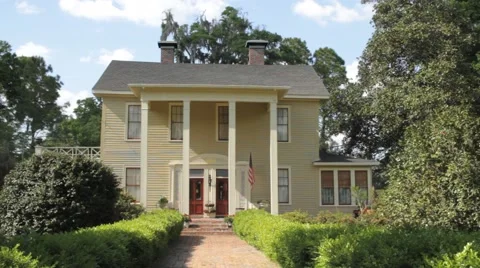 Front of Colonial House Stock Footage 45523385
