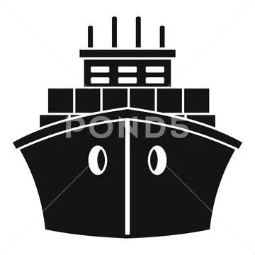 cargo ship clip art black and white