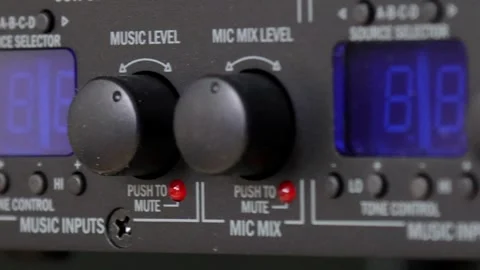 Front control panel of the audio amplifier. Stock Footage 339297824