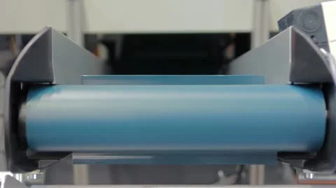 Front of conveyer belt with dropping down details Stock Footage 12180392