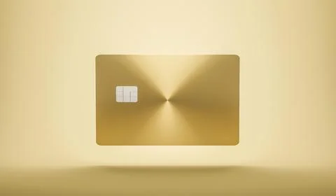 Front of credit or smart cards with emv chip on golden background and e-com.. Stock-Illustration