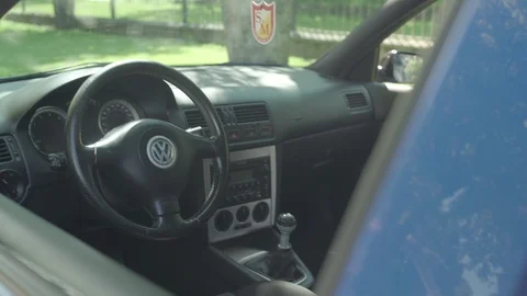 Front dash interior of a 2003 Volkswagen GTI car Stock Footage 91368612