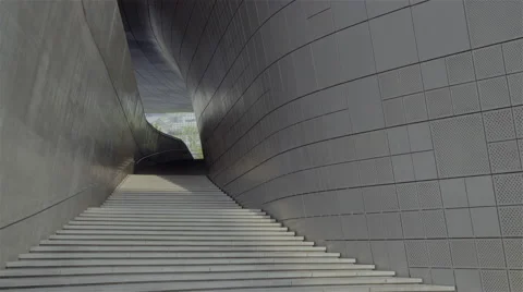 In front of DDP Dongdaemun design plaza Stock Footage