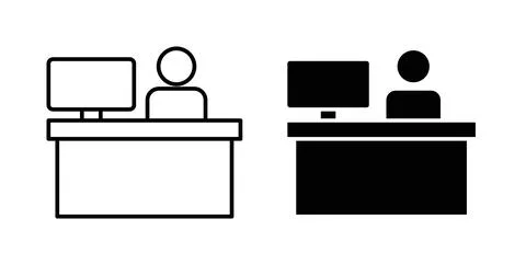 Front desk icon symbol. Flat Vector illustration Stock Illustration