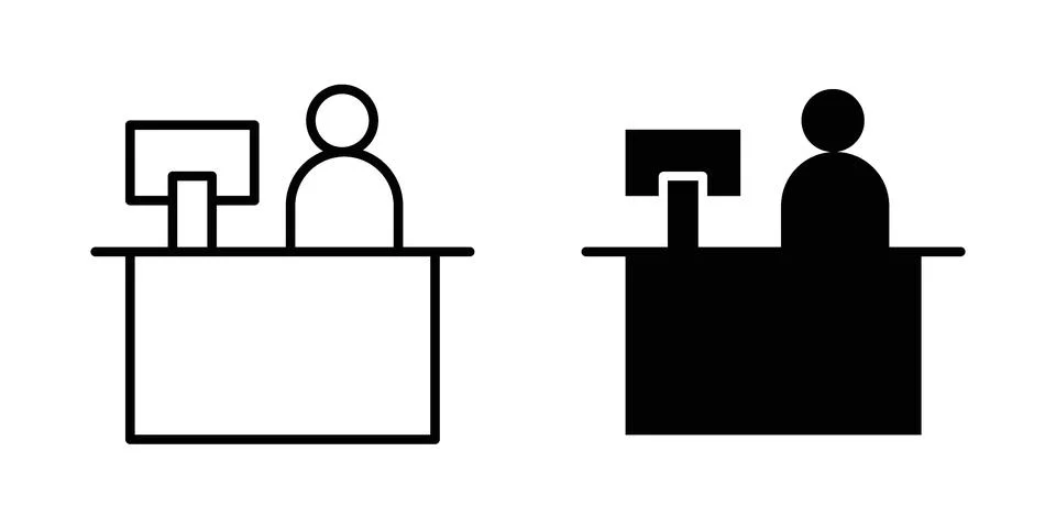 Front desk icon vector design illustrations Stock Illustration