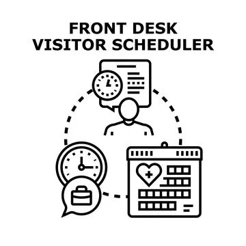 Front desk visitor scheduling system concept icon Ilustração Stock