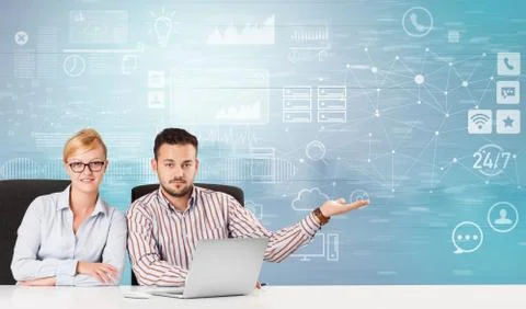 Front desk work with workflow concept Stock Photos