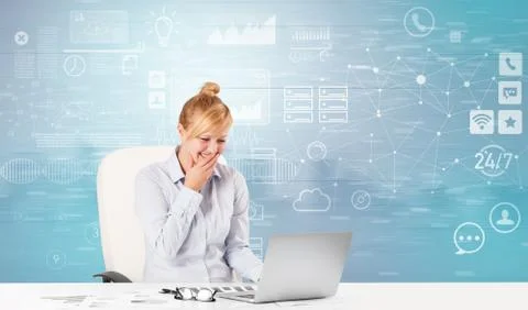 Front desk work with workflow concept Stock Photos