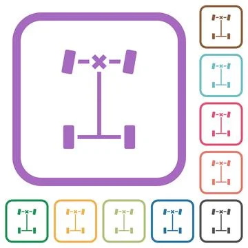 Front differential lock simple icons Stock Illustration