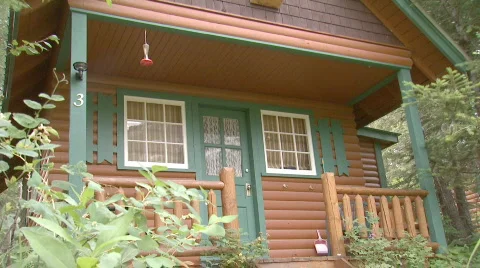 Front Door of cabin, angled. Video stock 110169