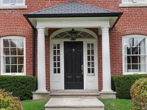Front door with columns Stock Photos