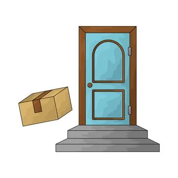Front door delivery illustration Stock Illustration