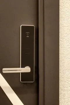The front door with a door handle Foto stock