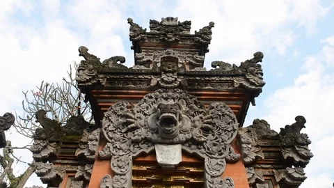 Front door of Hindu Temple Stock Footage 95179049