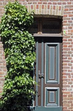 Front door, ivy, listed building, North Rhine-Westphalia, Germany, Europe Stock Photos