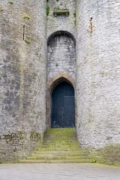 The Front Door of King John's Castle, Limerick, Ireland Stock Photos