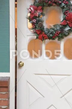 Front door left ajar Stock Photos