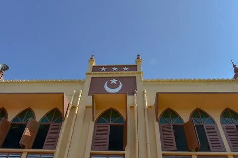 In front of the door of a mosque Stock Photos