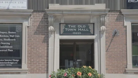 Front Door of Old Town Hall Stock Footage 99374337