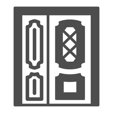 Front door solid icon, interior design concept, main entrance vector sign on Stock Illustration