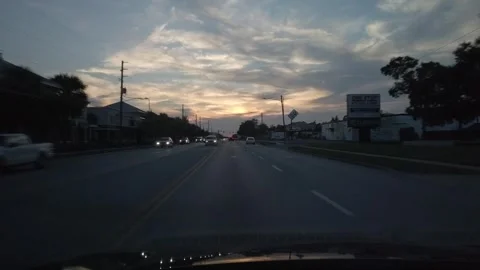 Front Drive Plate going west on 22nd Ave N Saint Petersburg, Florida. Stock Footage 250655821