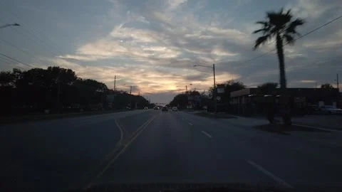 Front Drive Plate going west on 22nd Ave N Saint Petersburg, Florida. Stock Footage 250657773