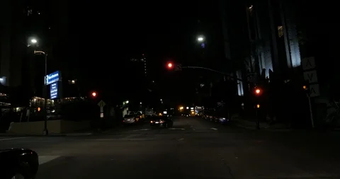 Front driving plate - Ash St at 9th Ave turning left, San Diego Stock Footage 101977680