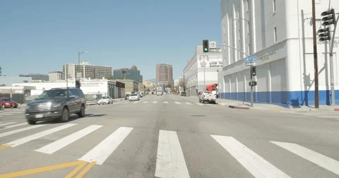 Front driving plate - Central Ave at Fourth Street, Downtown LA Stock Footage 113749977