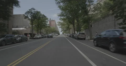 Front driving plate - Central Park North at Adam C Powell Jr Drive, Manhattan Stock Footage 251859247