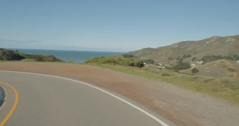 Front driving plate - Conzelman Rd at the hill crest, San Francisco Stock Footage 113705666