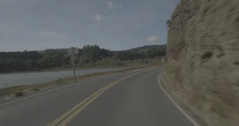 Front driving plate - Highway 1 at Mile 18, Stinson Beach Stock Footage 295035247
