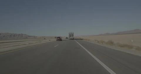 Front driving plate - Highway 15 at Mile 182, Primm Stock Footage 293929448