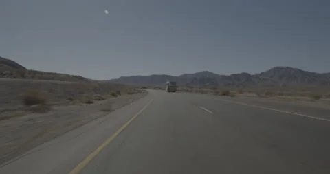 Front driving plate - Highway 15 at Mile 130, Zzyzx Stock Footage 294587019