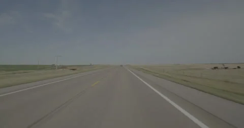 Front driving plate - Highway 20 at 390th Line Hay Springs Vídeo Stock 290101489