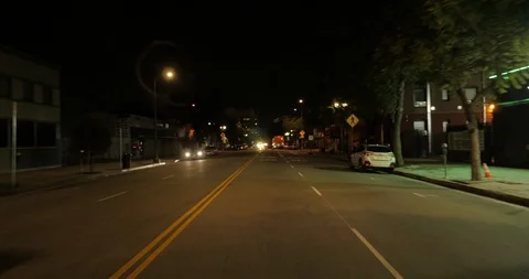 Front driving plate - Hill St at 14th Place, Downtown LA Stock Footage 113766950