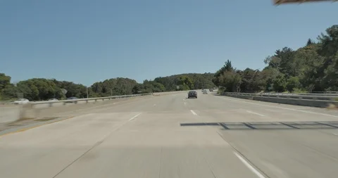 Front driving plate - Hwy 280 at Jenevein Avenue, Millbrae Stock Footage 113838384
