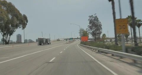 Front driving plate - Hwy 710 at Pacific Coast Highway, Long Beach Stock Footage 101996476
