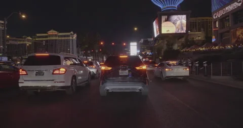 Front driving plate - Las Vegas Boulevard at Paris Drive, Las Vegas Stock Footage 294208010