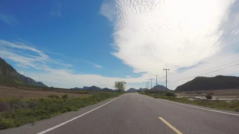 Front Driving Plate : Main Road In Khao Sam Roi Yot National Park , Thailand Video stock 92623071