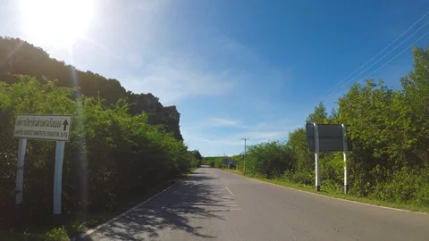Front Driving Plate : Main Road In Khao Sam Roi Yot National Park , Thailand Video stock 92623859