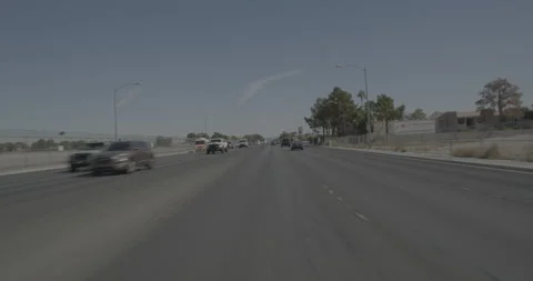 Front driving plate - Sunset Boulevard at South Bruce Street, Las Vegas Stock Footage 293940512
