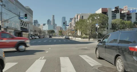 Front driving plate - Third St at Alameda Street, Downtown LA Stock Footage 113755624